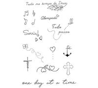 Artistic Style Short Phrase Symbol Waterproof Tattoo Sticker Waterproof Collarbone Behind The Ear Personality Temporary Tattoo