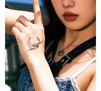 Artistic Sun, Moon, And Wave Temporary Tattoos - Line Design, Waterproof, Rub-resistant, Lasts 2 Weeks, Fake Tattoo(3pcs)