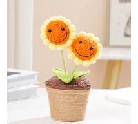 Artistic Sunflower Potted Ornament for Vibrant Home and Office Settings (Double-headed)