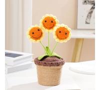 Artistic Sunflower Potted Ornament for Vibrant Home and Office Settings (Three heads)