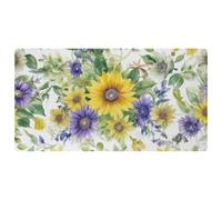 Artistic Sunflowers Pattern 30-1 Non-Slip Bath & Kitchen Mat,Oil & Water Absorbent, Quick Dry