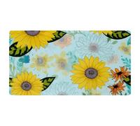 Artistic Sunflowers Pattern 30-7 Non-Slip Bath & Kitchen Mat,Oil & Water Absorbent, Quick Dry
