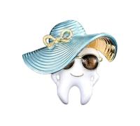 Artistic Teeth Shaped Brooch Sturdy Alloy Construction Eye Catching Design For Fashion Enthusiasts And Collectors Artistic Drip Oil Teeth Brooch