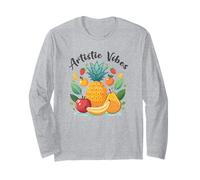 Artistic Vibes Pineapple Art Tropical Fruit Illustration Long Sleeve T-Shirt