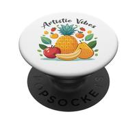 Artistic Vibes Pineapple Art Tropical Fruit Illustration PopSockets Adhesive PopGrip