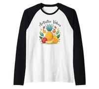 Artistic Vibes Pineapple Art Tropical Fruit Illustration Raglan Baseball Tee