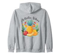 Artistic Vibes Pineapple Art Tropical Fruit Illustration Zip Hoodie