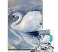 Artistic White Swan Jigsaws Puzzles 1000 Pieces for Teenagers Gifts,Decompressing Intellectual Educational Toy Birthday Present,Gifts,Wall Art (38x26cm)