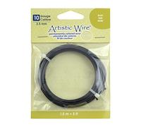 Artistic Wire 10 Gauge / 2.6 mm Tarnish Resistant Colored Copper Craft Wire, 5 ft / 1.5 m, Black