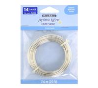 Artistic Wire, 14 Gauge, Tarnish Resistant Silver, 25 ft (7.6 m) Craft Wire, 1.6 mm