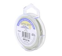 Artistic Wire, 18 Gauge Silver Plated Tarnish Resistant Colored Copper Craft Jewelry Wrapping Wire, White, 20 ft