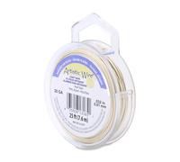 Artistic Wire 20 Gauge / .81 mm Plated Tarnish Resistant Colored Copper Craft Wire, 25 ft / 7.6 m, Pearl Silver