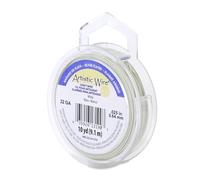 Artistic Wire, 22 Gauge Silver Plated Tarnish Resistant Colored Copper Craft Jewelry Wrapping Wire, White, 10 yd