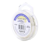 Artistic Wire, 22 Gauge Silver Plated Tarnish Resistant Colored Copper Craft Wire, Pearl Silver, 10 yd