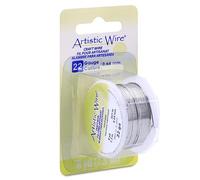 Artistic Wire, 22 Gauge Tarnish Resistant Tinned Copper Craft Wire, Silver Color, 8 yd