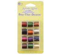 Artistic Wire, 24 Gauge / .51 mm Tarnish Resistant Colored Copper Craft Wire, Buy-The-Dozen, Assorted Colors, 5 yd / 4.5 m Each, 12 spools