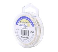 Artistic Wire, 24 Gauge Silver Plated Tarnish Resistant Colored Copper Craft Wire, Pearl Silver, 15 yd