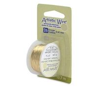 Artistic Wire 26 Gauge Tarnish Resistant Brass Craft Jewelry Wrapping Wire, Gold Color, 15 yd