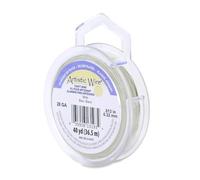 Artistic Wire, 28 Gauge Silver Plated Tarnish Resistant Colored Copper Craft Jewelry Wrapping Wire Wire, White, 40 yd