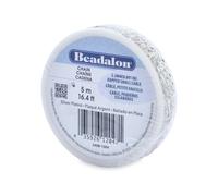 Artistic Wire Beadalon 2.3mm Jewelry Making Chain, 5m, Dapped Small Cable, Silver Plated