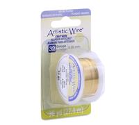 Artistic Wire Beadalon, 32 Gauge, Silver Plated Gold Color, 30 yd (27.4 m) Craft Wire, 20 mm
