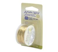 Artistic Wire Craft Wire, Brass, Gold Color, 20 Gauge / .81 mm, 6 yd / 5.5 m