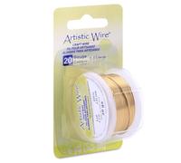 Artistic Wire Craft Wire, Brass, Gold Color, 20 Gauge / .81 mm, 6 yd / 5.5 m