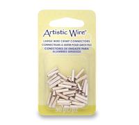 Artistic Wire Large Gauge Crimp Tubes, Tarnish Resistant Silver Plated, for 16 ga Wire, ID 1.5 mm / .059 in, 50 pc
