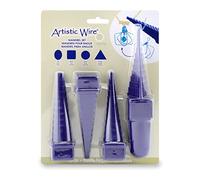 Artistic Wire Plastic Step Up Multi Size and Shape Mandrels with Interchangeable Handle, Round, Oval, Square, Triangle, 4 pc