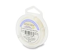 Artistic Wire Plated Tarnish Resistant Colored Copper Craft Wire, Pearl Silver, 26 Gauge / .41 mm, 30 yd / 27.4 m
