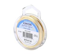 Artistic Wire Silver Plated Tarnish Resistant Colored Copper Craft Wire, Gold, 18 Gauge, 20 ft