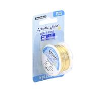 Artistic Wire Silver Plated Tarnish Resistant Colored Copper Craft Wire, Gold, 20 Gauge / 6 yd