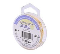 Artistic Wire Silver Plated Tarnish Resistant Copper Craft Wire Gold Color, 20 Gauge, 25 ft