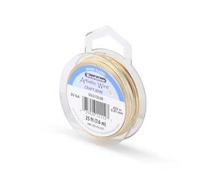 Artistic Wire Silver Plated Tarnish Resistant Copper Craft Wire Gold Color, 20 Gauge, 25 ft