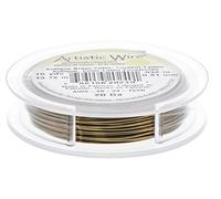 Artistic Wire Tarnish Resistant Colored Copper Craft Wire, Antique Brass, 20 Gauge, 15 yd