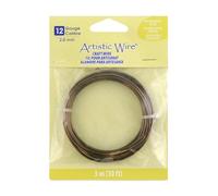 Artistic Wire Tarnish Resistant Copper Craft Wire, Antique Brass Color, 12 Gauge / 2.1 mm, 10 ft / 3.1 m
