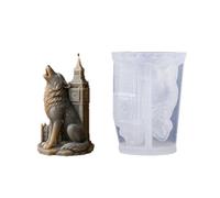 Artistic Wolf and Leaning Tower Silicone Candlewax Mold for Crafting and Home Decor Making Silicone Mold Creative