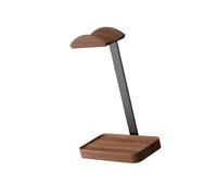 Artistic Wood Headphone Stand with Integrated Storage Shelf for Organizing Small Items Long Lasting Headphone Holder Made From Natural Wood Perfect for Studio and Work Area Use