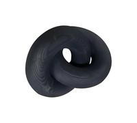 Artistic Wooden Double Circles Home Decor, Twin, Black