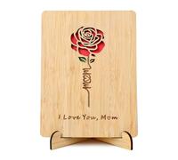 Artistic Wooden Foldable Greeting Card Celebration With Engraved Designs For Anniversary Birthdays Home Decors Memorial Gift