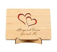 Artistic Wooden Foldable Greeting Card Celebration With Engraved Designs For Anniversary Birthdays Home Decors Memorial Gift