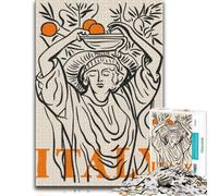 Artistic Wooden Jigsaw Puzzle for Adults, Line Art ITALY Poster, 1000 PCS