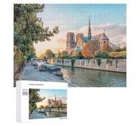 Artistic Wooden Jigsaw Puzzle for Adults, Notre Dame at Sunset, 500 PCS