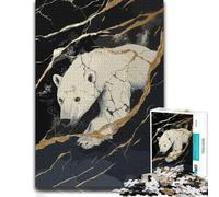 Artistic Wooden Jigsaw Puzzle for Adults, Polar Bear Breaking Thru, 500 PCS