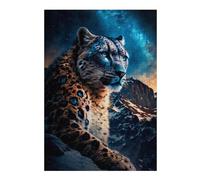 Artistic Wooden Jigsaw Puzzle for Adults, Snow Leopard Majesty -1, 300 PCS