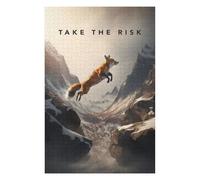 Artistic Wooden Jigsaw Puzzle for Adults, Take The Risk Motivation, 1000 PCS