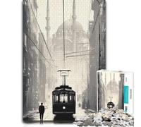 Artistic Wooden Jigsaw Puzzle for Adults, Tram in Istanbul, 1000 PCS