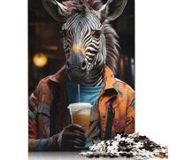 Artistic Zebra Puzzle for Adults And Teenagers 1000 Pieces Wooden Puzzles for Teenagers Gifts Brain Teaser Game 1000pcs (75x50cm)