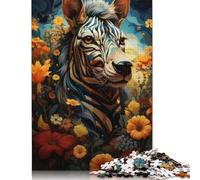 Artistic Zebra Puzzle Jigsaws 1000 Pieces for Adults & Teenager Age 12 Years Up Christmas Eve Gifts 1000pcs (75x50cm)