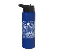 Artistically Drawn Proud Eagle in Nature Stainless Steel Insulated Water Bottle